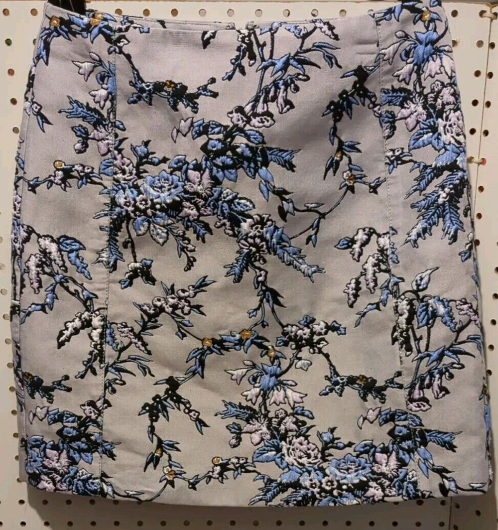 Ann Taylor Loft Skirt Floral Size 2 Embroidered Easter Spring